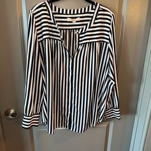 Striped blouse with a small run